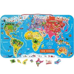 Toy educational map Janod Magnetic world map Janod English J05504