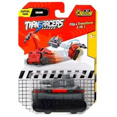 სათამაშო მანქანა TransRacers 2-in-1 Flip Vehicle- Road Roller- Detective Car  - Primestore.ge