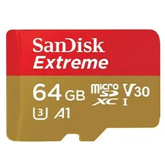 მეხსიერების ბარათი SanDisk 64GB Extreme MicroSD/XC UHS-I Card Up to 170MB/s/C V30/4K/A2 SDSQXAH-064G-GN6MN  - Primestore.ge