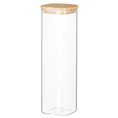 ქილა Ardesto Jar Fresh, 1300 ml, square, glass, bamboo  - Primestore.ge