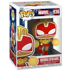 სათამაშო საკოლექციო ფიგურა Funko POP! Bobble Marvel Holiday Gingerbread Captain Marvel 50661  - Primestore.ge