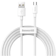 კაბელი Baseus Simple Wisdom Data Cable Kit Micro USB 2.1A 2 PCS Set 1.5m TZCAMZJ-02  - Primestore.ge