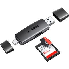 Card reader UGREEN CM304 (80191) Multifunction Card Reader, USB-A, USB-C, SD/TF, Black