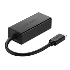 ლან ადაპტერი UGREEN 30287 USB 2.0 Type C 10/100Mbps Ethernet Adapter 110mm (Black)  - Primestore.ge