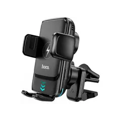 მანქანის სამაგრი Hoco S35 Smart alignment wireless charging car holder Black  - Primestore.ge