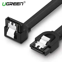 SATA კაბელი US217 (30797) SATA 3.0 Data Cable 90° Elbow Black 0.5M  - Primestore.ge