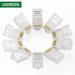 ქსელის კაბელის კონექტორი UGREEN NW110 (20329) RJ45 Network Connector for UTP Cat 5, Cat 5e 10pcs  - Primestore.ge