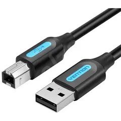 პრინტერის კაბელი VENTION COQBG USB 2.0 A Male to B Male Printer Cable 1.5M Black PVC Type  - Primestore.ge