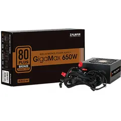 ქულერი Zalman Power supply GigaMax 650-GVII (650W),200-240VAC,88%,80+Bronze,aPFC,120mm,MB24,CPU(4+4),5xSATA,2xPCIe,3xMOLEX, 1xFDD,OCP,OVP,OPP,OTP,UVP,SCP1xFDD  - Primestore.ge