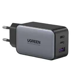 დამტენი UGREEN CD244 (10335), 65W, 2xUSB-C, Type-c, USB, Space Gray  - Primestore.ge