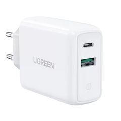 დამტენი UGREEN CD170 (60468), 36W, USB, Type-C, Type-c, White  - Primestore.ge