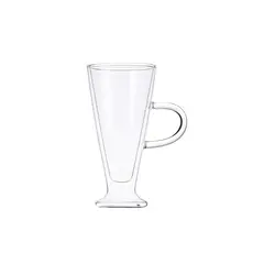ლატეს ჭიქების ნაკრები ARDESTO Double wall borosilicate glass mug set Ardesto, 230 ml, 2 pcs, with handles  - Primestore.ge