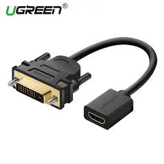 ადაპტერი UGREEN 20118 DVI Male to HDMI Female Adapter Cable 22cm (Black) DVI TO HDMI  - Primestore.ge