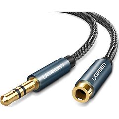 აუდიო ადაპტერი UGREEN AV118 (50440), 3.5mm Male to Female, Extension Cable, Black/Gold  - Primestore.ge