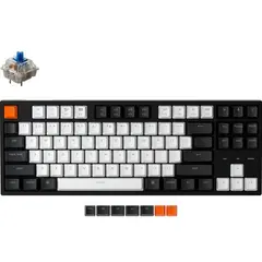 კლავიატურა Keychron C1 Wired 87 Key  Gateron  Switch Mechanical Keyboard RGB  Red Russian Layout  - Primestore.ge