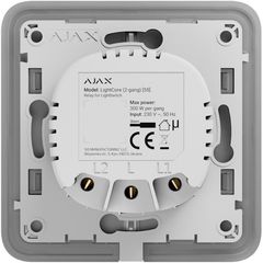 Smart switch Ajax 45111.142.NC LightCore 2-gang 55, Smart Light Switch, Gray