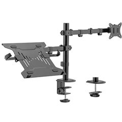 მონიტორის საკიდი Gembird MA-DA-03 Adjustable Desk Mount With Monitor Arm and Notebook Tray  - Primestore.ge