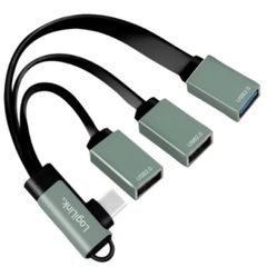 Adapter Logilink UA0361 USB-C Hub, 90° USB-C plug to 2x USB