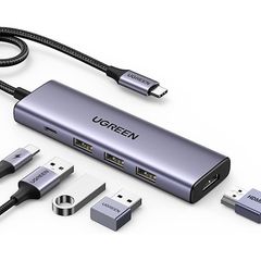 USB hub UGREEN CM511 (15596), USB, USB-C, HDMI, Hub, Gray