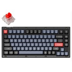 Keyboard Keychron V1 ANSI 75% 84 Key Frosted Black Full Assembled Knob Red Switch RGB HotSwap Gateron G pro Mechanical Wired Normal Profile QMK Custom