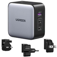 Charger UGREEN CD296 (90409), 65W, USB, USB-C, Gray
