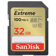 მეხსიერების ბარათი SanDisk 32GB Extreme SD/HC UHS-I Card 100MB/S V30/4K Class 10 SDSDXVT-032G-GNCIN  - Primestore.ge