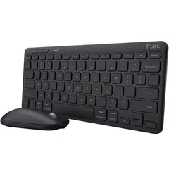 კლავიატურა და მაუსი Trust 24843 Lyra, Wireless, USB, Bluetooth, Keyboard And Mouse, Black  - Primestore.ge