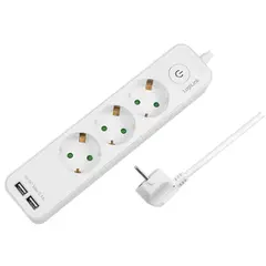 დენის დამაგრძელებელი Logilink LPS248U Socket Outlet 3-Way + Switch + 2xUSB-A 1.5m White  - Primestore.ge