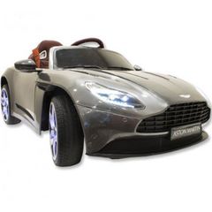 Children's electric car ASTON MARTIN DB11 with rubber tires and leather seat