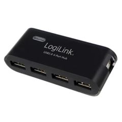 Adapter Logilink UA0085 Hub 4-Port USB2.0 with power adapter black