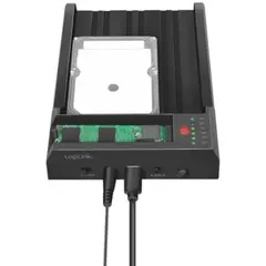 მყარი დისკის დოქ სადგური Logilink QP0031 USB 3.2 Gen 2 Quickport 2-Bay for SATA HDD/SSD and M.2 NVMe SSD  - Primestore.ge