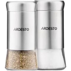 სამარილე და საპილპილე Ardesto Spices Shakers Set Gemini, 2 pcs, stainless steel, glass  - Primestore.ge