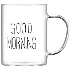 ჭიქების ნაკრები Ardesto Borosilicate glass mug set Good Morning, 420 ml, 2 pcs, with handles  - Primestore.ge