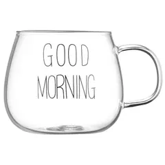 ჭიქების ნაკრები Ardesto Borosilicate glass mug set Good Morning, 350 ml, 2 pcs, with handles  - Primestore.ge