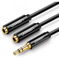აუდიო კაბელი UGREEN 3.5mm Male to 2 Female Audio¶Cable 25cm (Black)  - Primestore.ge