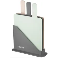 საჭრელი დაფა Ardesto Cutting boards set on stand Fresh 3 pcs.: 24,1*33*7,9 cm, plastic  - Primestore.ge