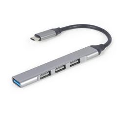USB ჰაბი Gembird UHB-CM-U3P1U2P3-02 USB Type-C 4-port USB hub (USB3 x 1 port, USB2 x 3 ports) Silver  - Primestore.ge