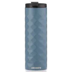 თერმოსი Ardesto Travel mug Bright City 400 ml, stainless steel, dark blue  - Primestore.ge