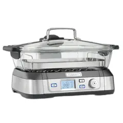 ორთქლსახარში Cuisinart STM1000E, 1800W, 5L, Electric Glass Steamer, Black/Silver  - Primestore.ge