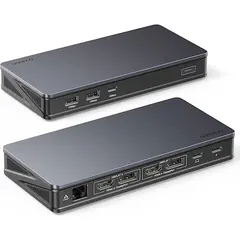 USB-C ჰაბი UGREEN CM615 (90912) Revodok Pro 209, Type-C, USB, HDMI, RJ45, DP, PD, Docking Station, Black  - Primestore.ge