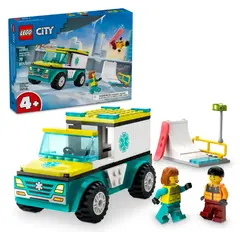 ლეგო LEGO Constructor CITY EMERGENCY AMBULANCE AND SNOWBOARDER  - Primestore.ge