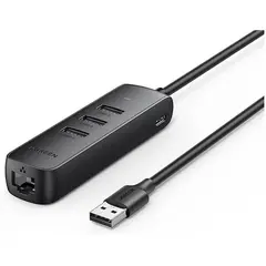 USB-C ჰაბი UGREEN CM416 (20984), USB-C, USB, RJ45, Hub, Black  - Primestore.ge