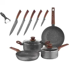 ქვაბების და ტაფების ნაკრები Ardesto 12 pcs set Midori,  stainless steel  - Primestore.ge