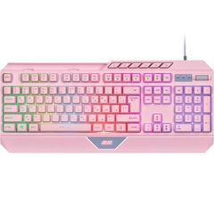 კლავიატურა 2E GAMING Membrane keyboard KG315 110key, USB-A, EN/UA, RGB, pink  - Primestore.ge