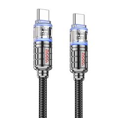 Cable Hoco U122 Lantern Transparent Discovery Edition 60W charging data cable Type-C to Type-C Black