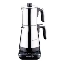 ჩაის დასაყენებელი Korkmaz A850-02 Moderna Electrical Tea pot Set Black/Chrome  - Primestore.ge
