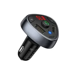 მანქანის დამტენი Hoco E51 Road treasure car BT FM transmitter Black  - Primestore.ge