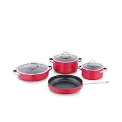 ქვაბების და ტაფების ნაკრები Korkmaz A2619-4 Linea 7 pcs Cookware Set- Viva  - Primestore.ge
