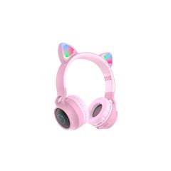ყურსასმენი Hoco W27 Cat ear wireless headphones PINK  - Primestore.ge