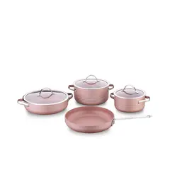 ქვაბების და ტაფების ნაკრები Korkmaz A2619 Linea 7 pcs Cookware Set- Rosagold  - Primestore.ge